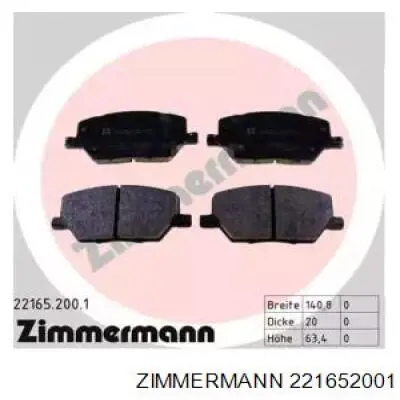 Sapatas do freio dianteiras de disco Zimmermann 221652001 preço, a partir de 46,01 USD