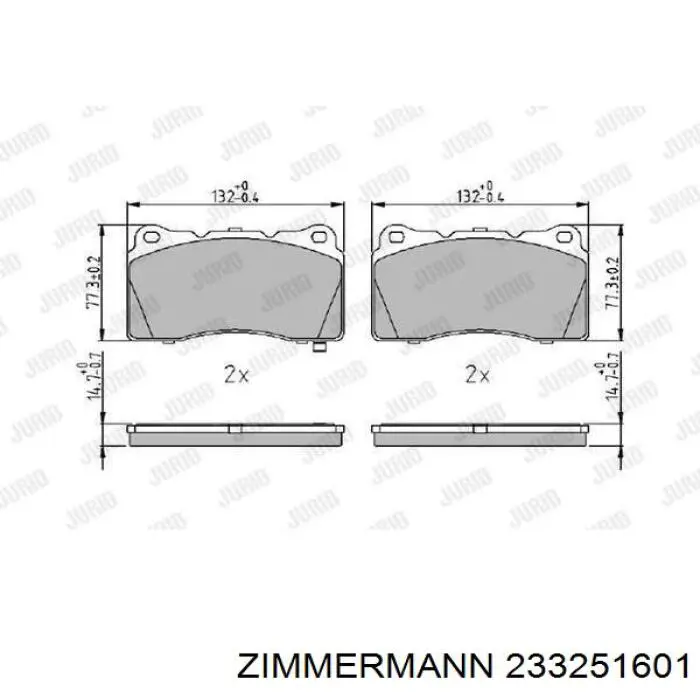 Compre 233251601 Zimmermann Sapatas do freio dianteiras de disco