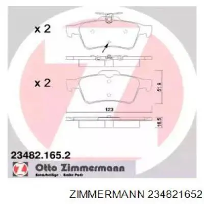 Compre 234821652 Zimmermann Sapatas do freio traseiras de disco