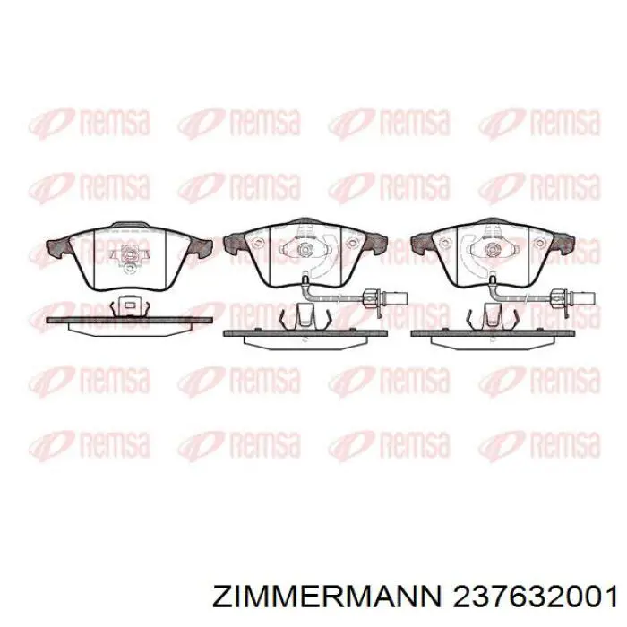 Compre 237632001 Zimmermann Sapatas do freio dianteiras de disco