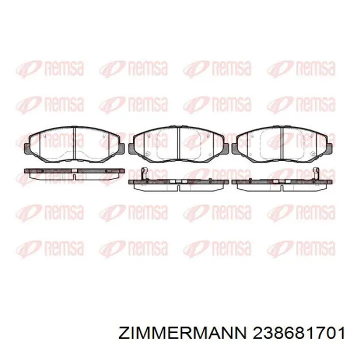Compre 238681701 Zimmermann Sapatas do freio dianteiras de disco
