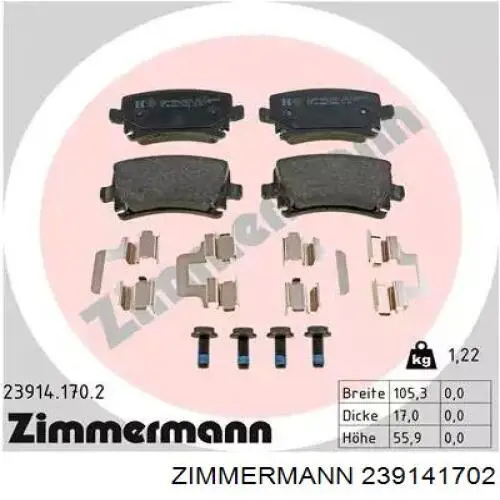 Sapatas do freio traseiras de disco Zimmermann 239141702 preço, a partir de 23,34 USD