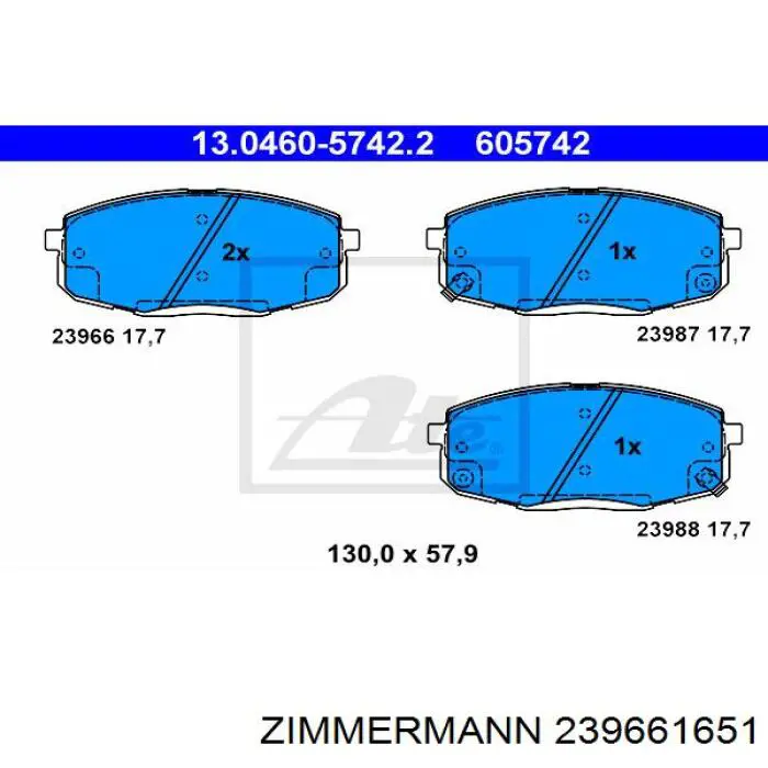 Compre 239661651 Zimmermann Sapatas do freio dianteiras de disco