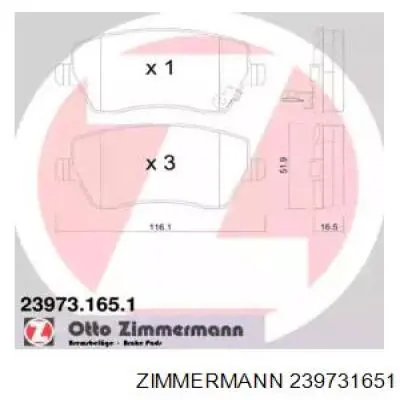 Sapatas do freio dianteiras de disco Zimmermann 239731651 preço, a partir de 27,59 USD