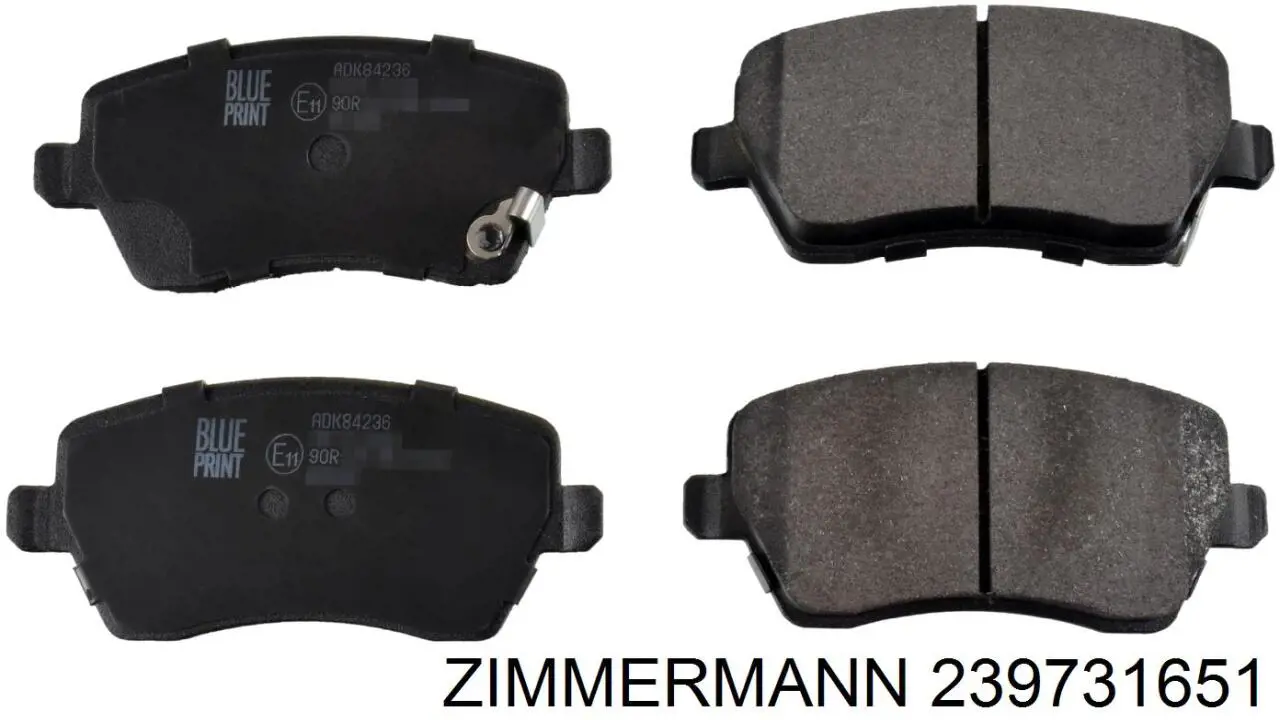 Compre 239731651 Zimmermann Sapatas do freio dianteiras de disco