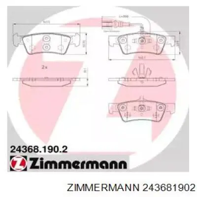 Sapatas do freio traseiras de disco Zimmermann 243681902 preço, a partir de 55,78 USD