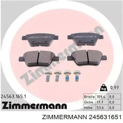Sapatas do freio traseiras de disco Zimmermann 245631651 preço, a partir de 33,45 USD