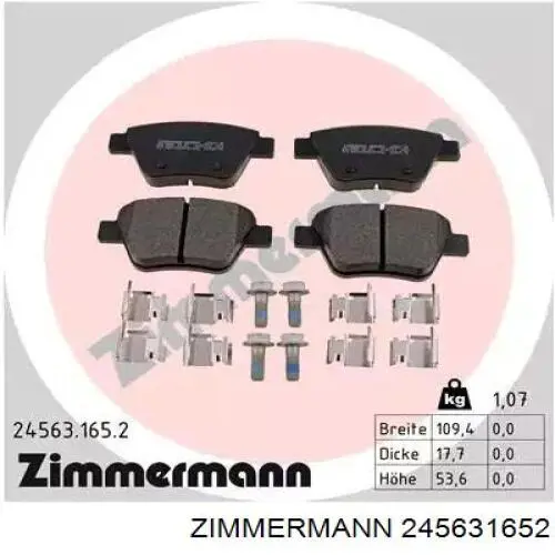 245631652 Zimmermann Sapatas do freio traseiras de disco
