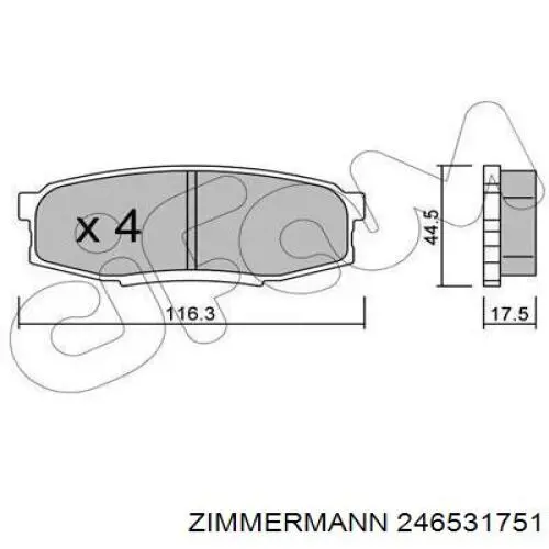 Sapatas do freio traseiras de disco Zimmermann 246531751 preço, a partir de 35,65 USD