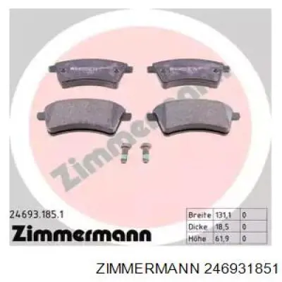Sapatas do freio dianteiras de disco Zimmermann 246931851 preço, a partir de 32,35 USD