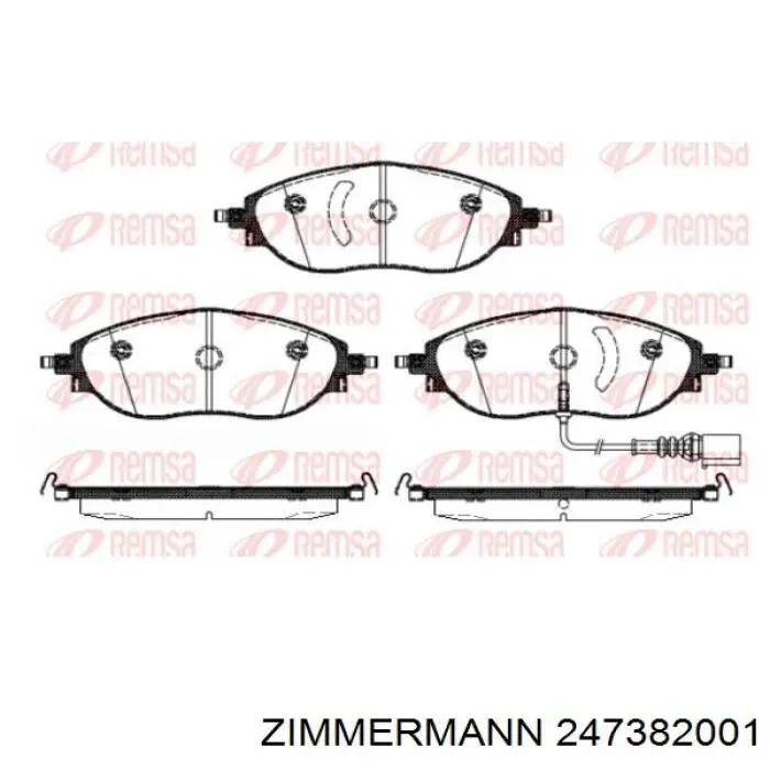 247382001 Zimmermann Sapatas do freio dianteiras de disco
