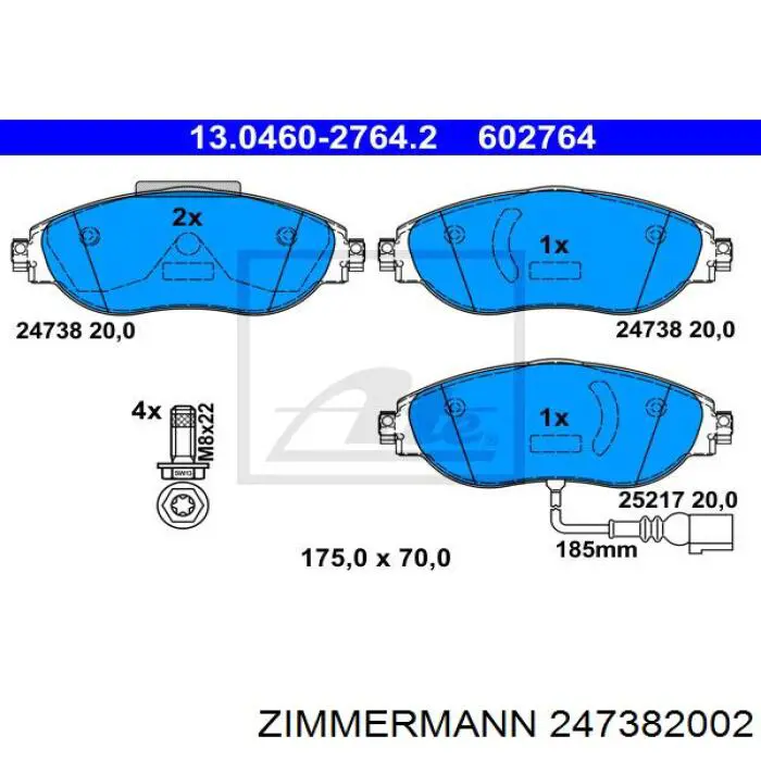 Compre 247382002 Zimmermann Sapatas do freio dianteiras de disco