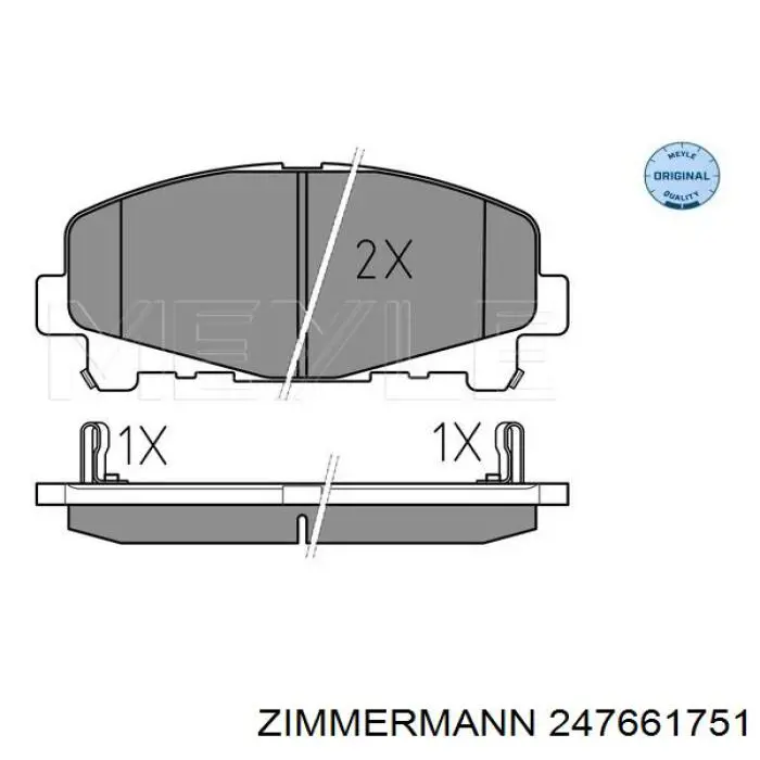 Sapatas do freio dianteiras de disco Zimmermann 247661751 preço, a partir de 43,87 USD