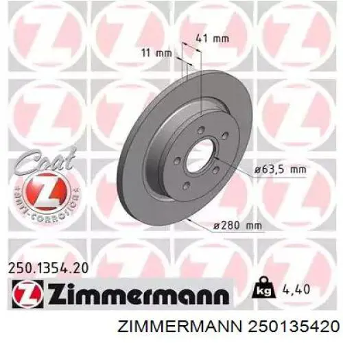 Disco do freio traseiro Zimmermann 250135420 preço, a partir de 30,63 USD