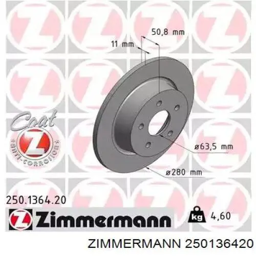 Disco do freio traseiro Zimmermann 250136420 preço, a partir de 42,94 USD