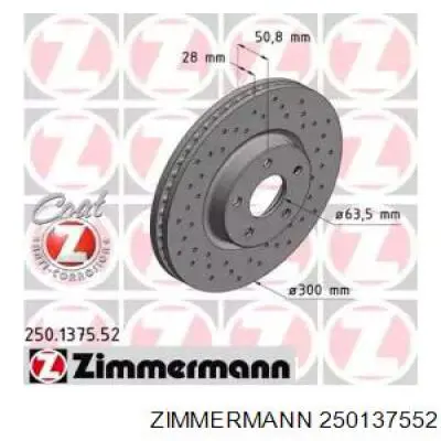 Disco do freio dianteiro Zimmermann 250137552 preço, a partir de 54,73 USD