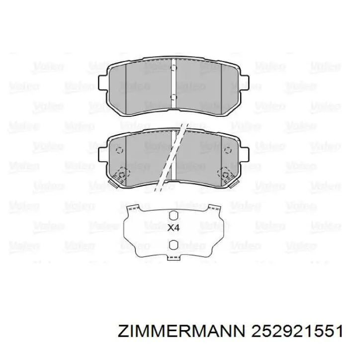 Sapatas do freio traseiras de disco Zimmermann 252921551 preço, a partir de 25,79 USD