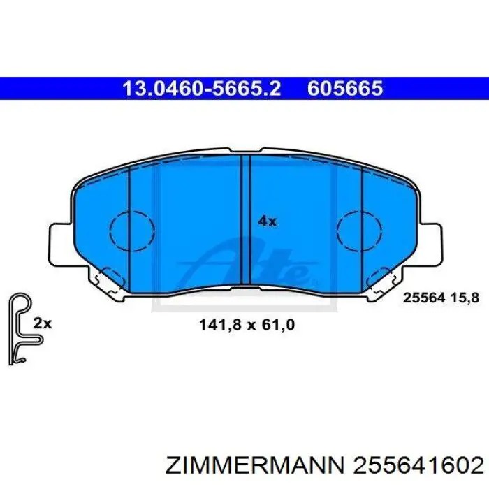 Compre 255641602 Zimmermann Sapatas do freio dianteiras de disco