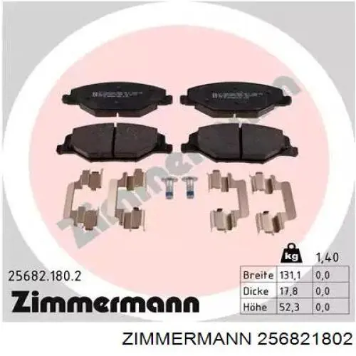 Sapatas do freio dianteiras de disco Zimmermann 256821802 preço, a partir de 27,27 USD