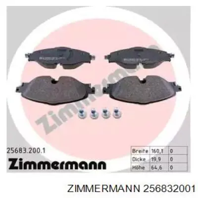 256832001 Zimmermann Sapatas do freio dianteiras de disco