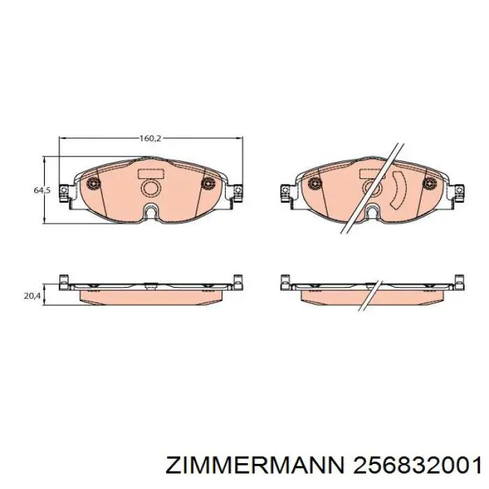 Sapatas do freio dianteiras de disco Zimmermann 256832001 preço, a partir de 34,66 USD