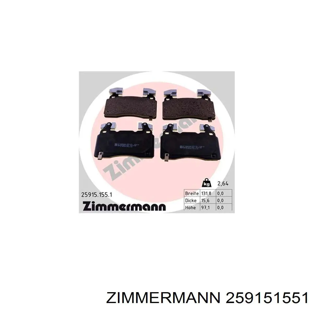 Sapatas do freio dianteiras de disco Zimmermann 259151551 preço, a partir de 77,02 USD