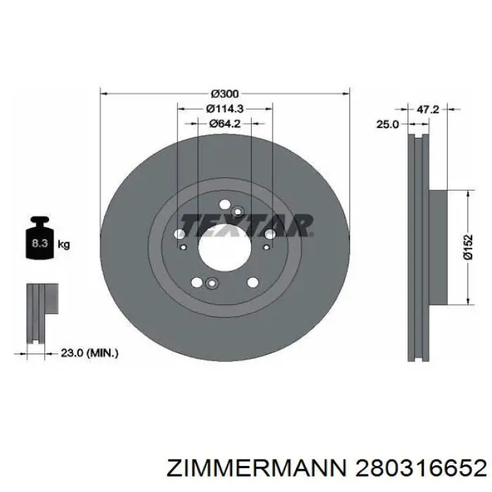 Compre 280316652 Zimmermann Disco do freio dianteiro