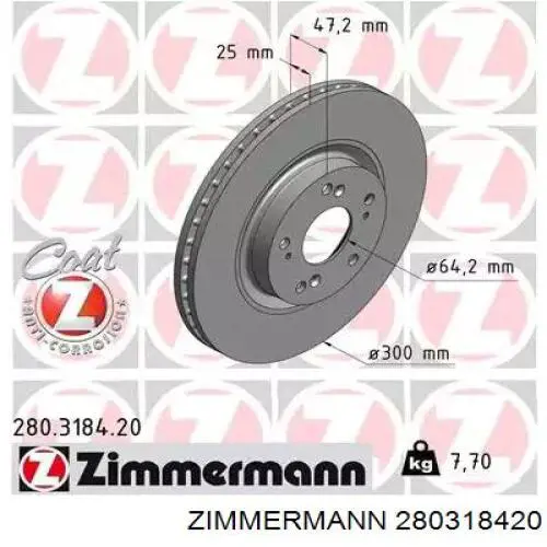 Compre 280318420 Zimmermann Disco do freio dianteiro