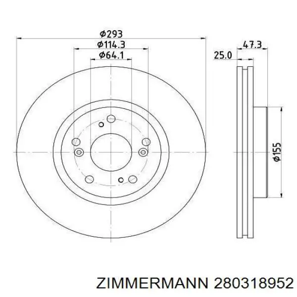 Compre 280318952 Zimmermann Disco do freio dianteiro