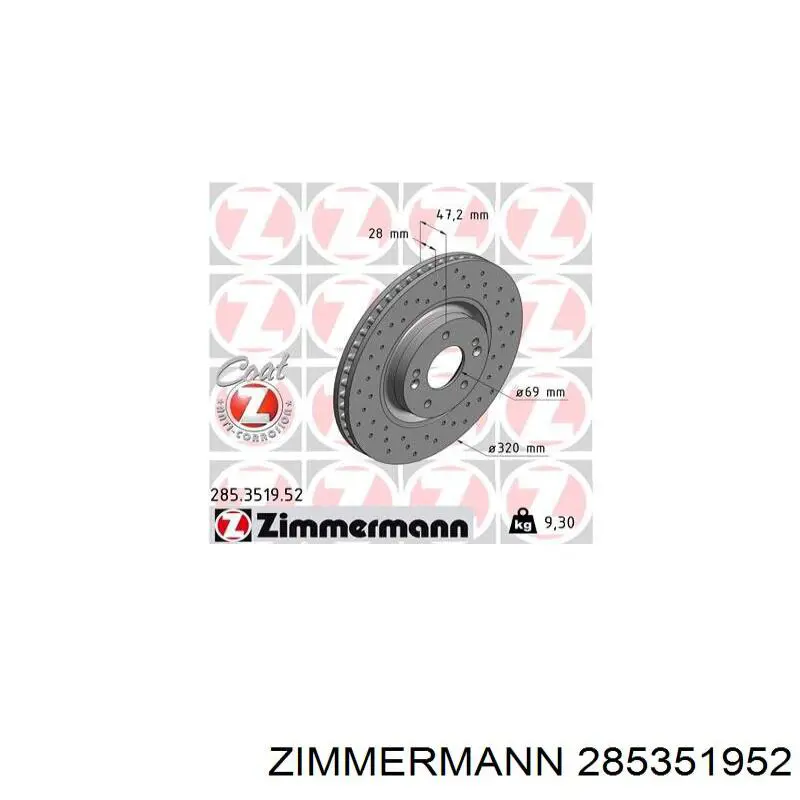 Compre 285351952 Zimmermann Disco do freio dianteiro