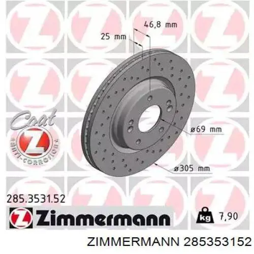285353152 Zimmermann Disco do freio dianteiro