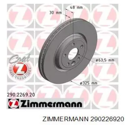 Disco do freio dianteiro Zimmermann 290226920 preço, a partir de 114,07 USD
