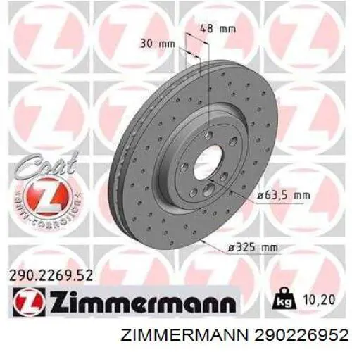 290226952 Zimmermann Disco do freio dianteiro
