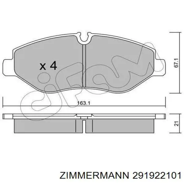 Compre 291922101 Zimmermann Sapatas do freio dianteiras de disco
