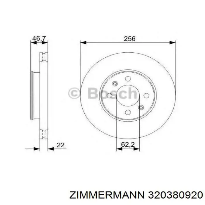 Compre 320380920 Zimmermann Disco do freio dianteiro