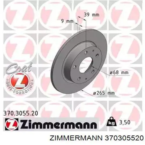 Disco do freio traseiro Zimmermann 370305520 preço, a partir de 46,89 USD