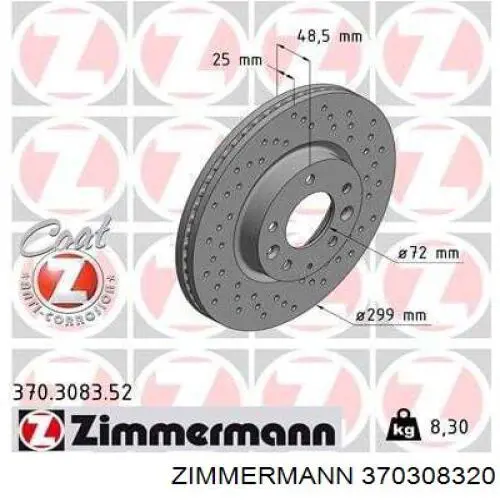 Compre 370308320 Zimmermann Disco do freio dianteiro