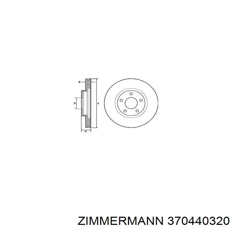 Compre 370440320 Zimmermann Disco do freio dianteiro