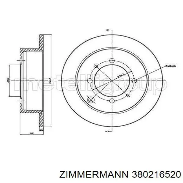 Compre 380216520 Zimmermann Disco do freio traseiro