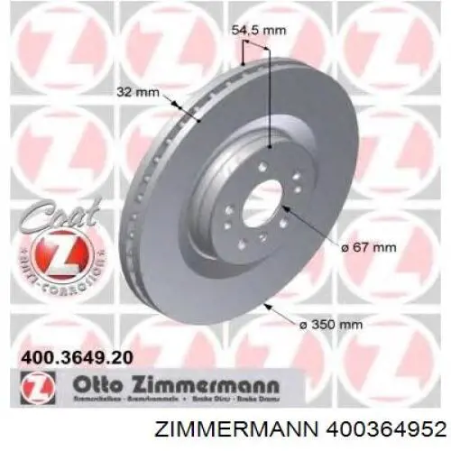 Compre 400364952 Zimmermann Disco do freio dianteiro