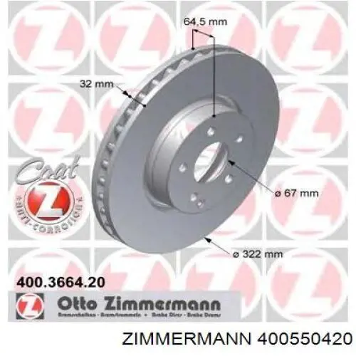 Compre 400550420 Zimmermann Disco do freio traseiro