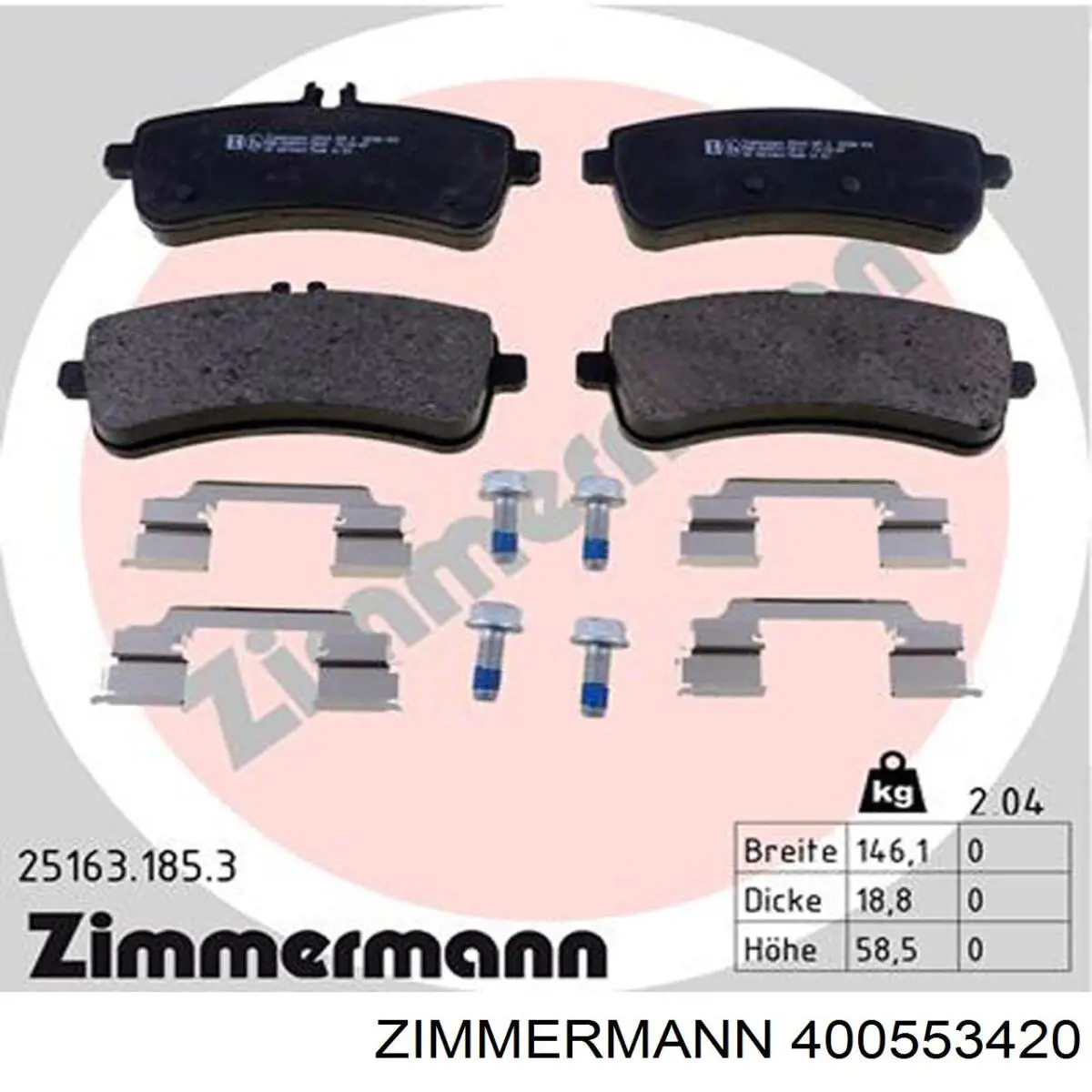 Disco do freio dianteiro Zimmermann 400553420 preço, a partir de 133,82 USD