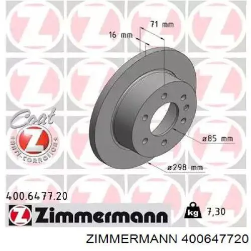 Disco do freio traseiro Zimmermann 400647720 preço, a partir de 54,94 USD