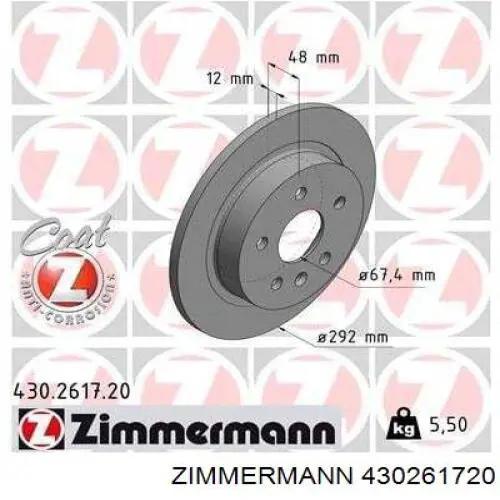 Disco do freio traseiro Zimmermann 430261720 preço, a partir de 49,66 USD