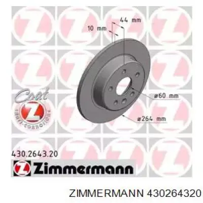 Disco do freio traseiro Zimmermann 430264320 preço, a partir de 48,42 USD