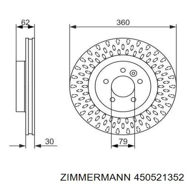 Disco do freio dianteiro Zimmermann 450521352 preço, a partir de 98,36 USD