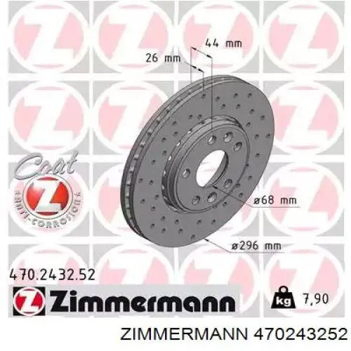 Disco do freio dianteiro Zimmermann 470243252 preço, a partir de 56,97 USD