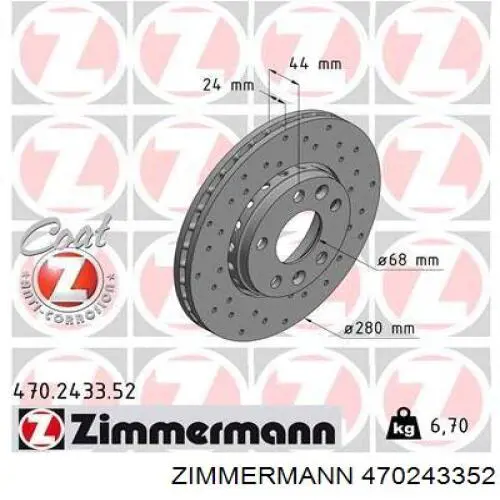 Compre 470243352 Zimmermann Disco do freio dianteiro