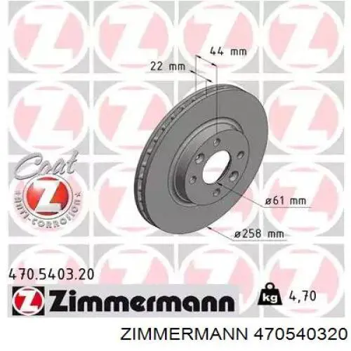 Disco do freio dianteiro Zimmermann 470540320 preço, a partir de 35,41 USD