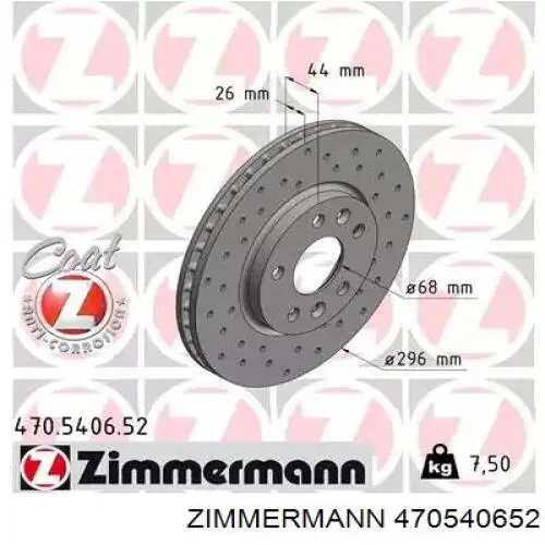 Disco do freio dianteiro Zimmermann 470540652 preço, a partir de 75,71 USD